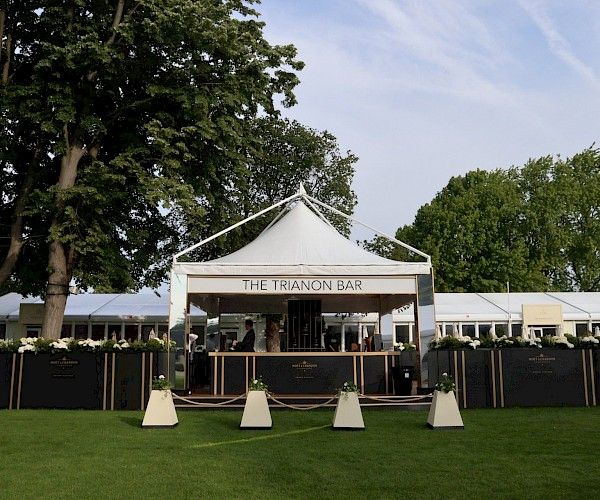 temporary event structure used as a bar with moet branding