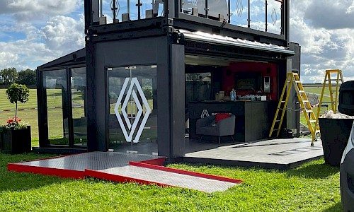 Renault- Shipping Container Unit being put in place